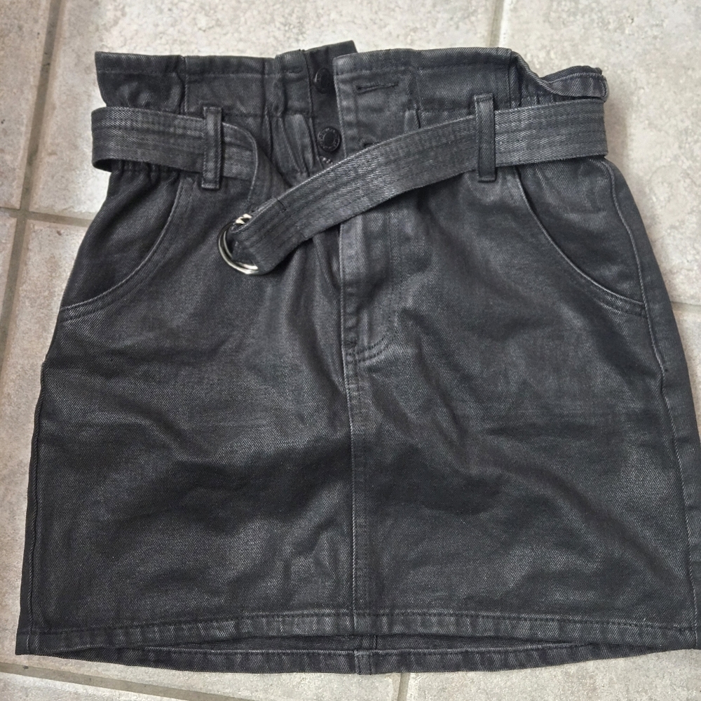 Mini Black Denim Skirt By VERVET